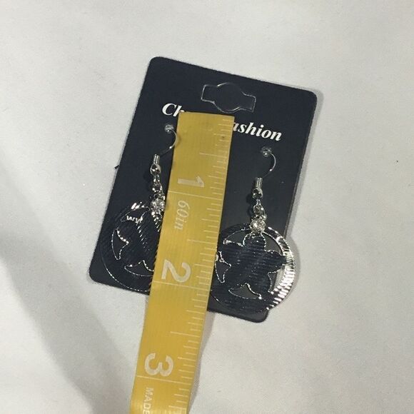 Textured Floral Dangle Earrings (UC3) - Picture 6 of 6